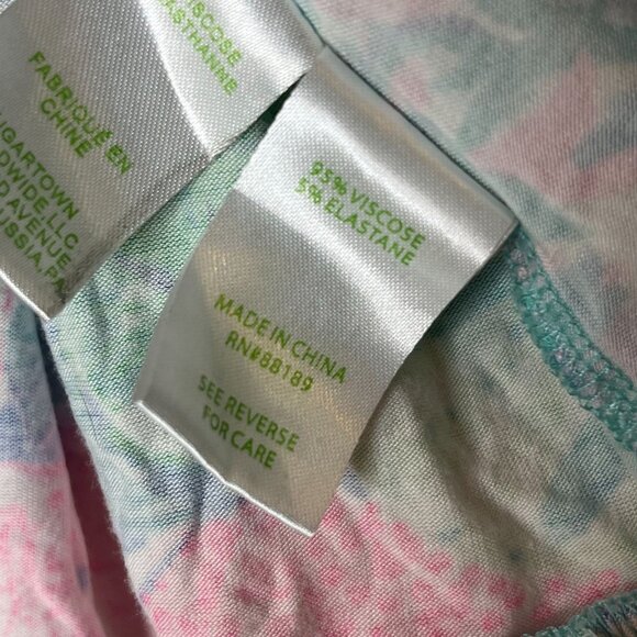 Lilly Pulitzer PJ Knit Ruffle Hem Tank Top Multi Swizzle In Blue Pink Size XXS - Picture 6 of 7